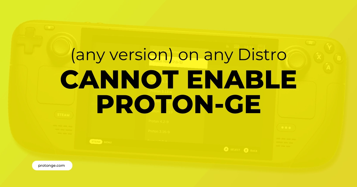 Can't enable Proton-GE